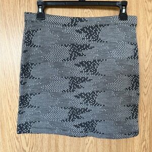 ICEBREAKER Merino Gray Patterned Mini Skirt